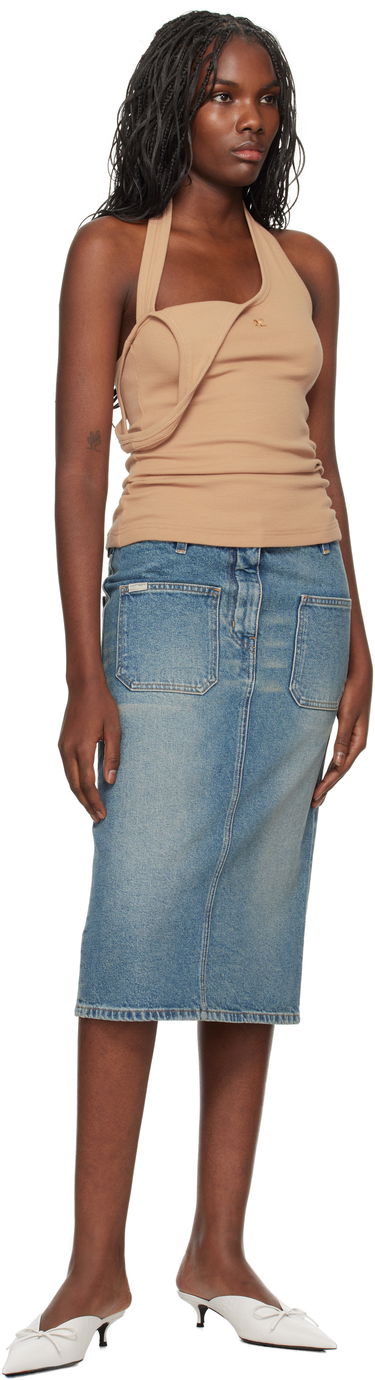 Tielko Courrèges Asymmetric Rib Tank Top Hnedá | 424JTO353JS0121, 3