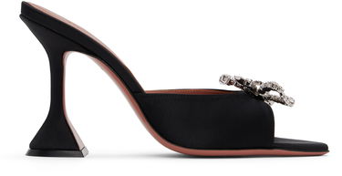 Doplnky Amina Muaddi Amina Muaddi Rosie Slipper Heeled Sandals Čierna | ROSIE SLIPPER CL SATIN, 0