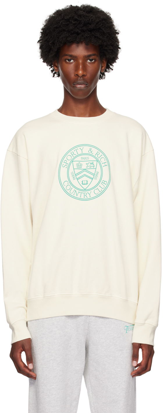 Tričko Sporty & Rich Off-White Connecticut Crest Sweatshirt Biela | WS067S416CC