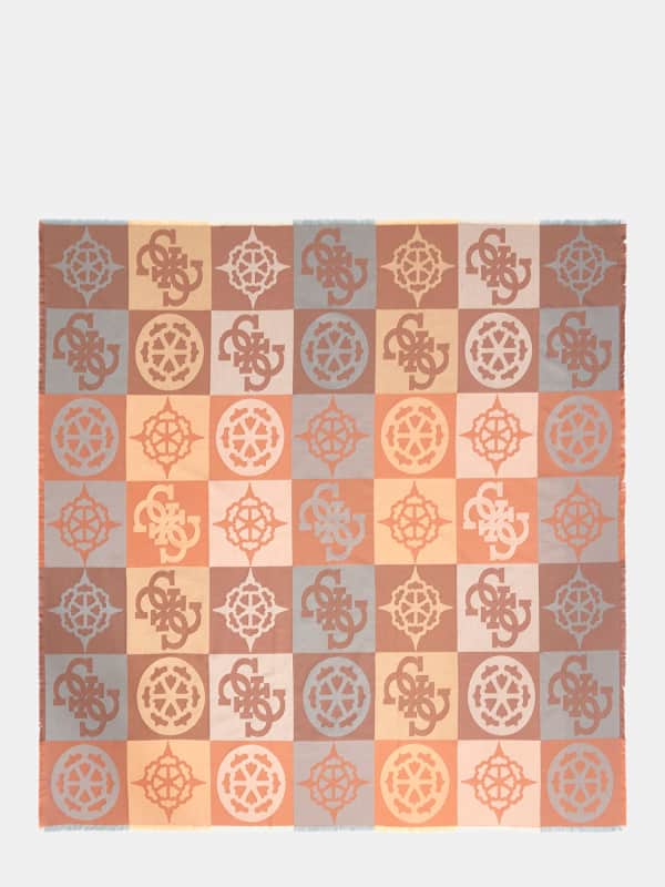 Šál GUESS Checkered Logo Scarf Oranžová | AW5248POL03, 0