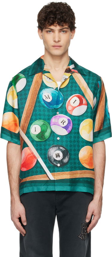 Košeľa AMIRI AMIRI Billiards Print Bowling Shirt Zelené | AMSTCA1083, 0