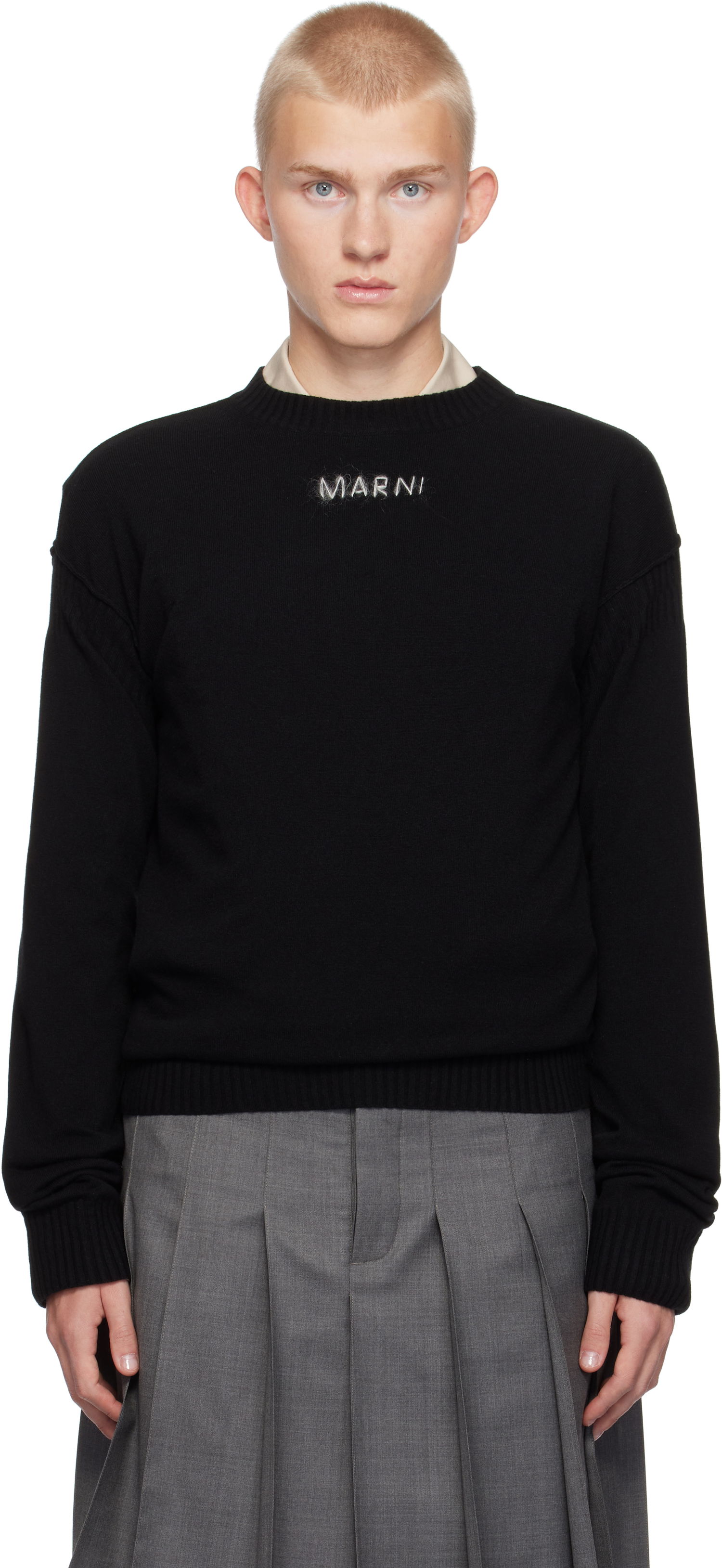 Sveter Marni Wool & Cashmere Logo Sweater Čierna | GCMG0417A0 UFZ380, 0