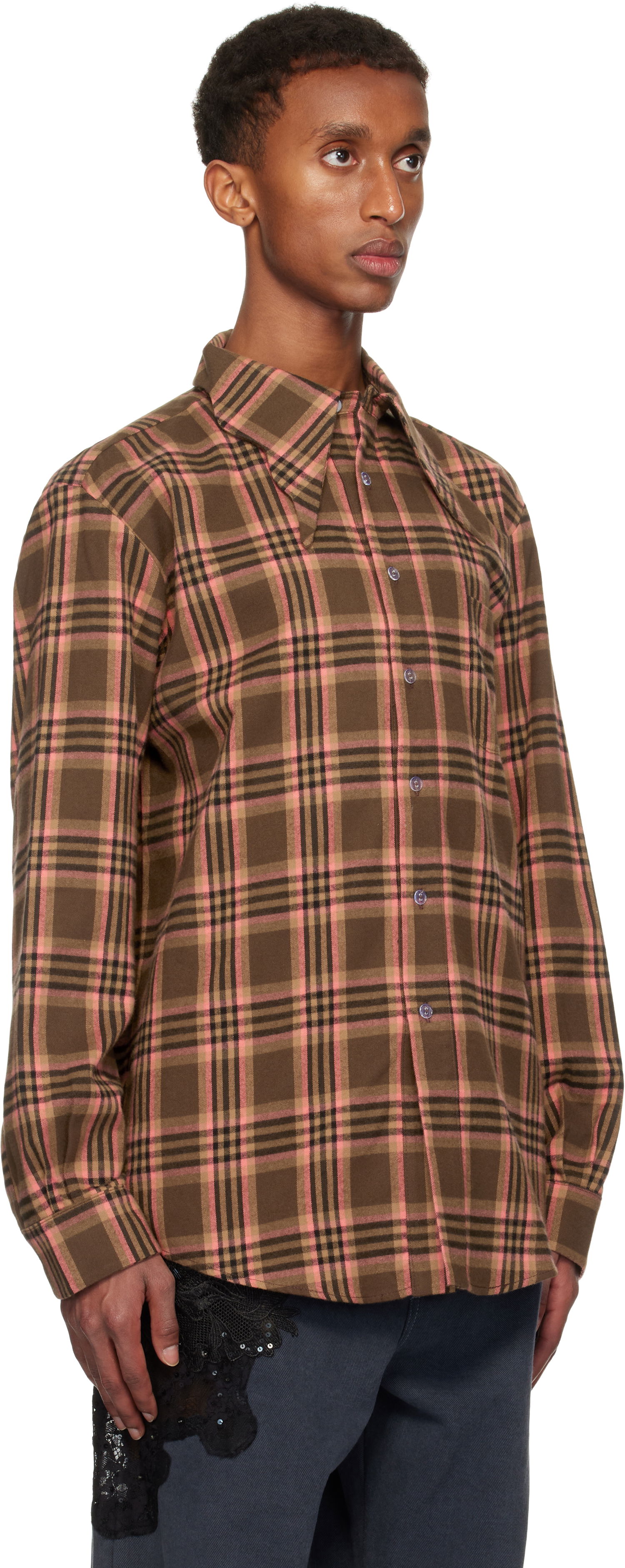 Košeľa Collina Strada Collina Strada Plaid Button Shirt Hnedá | XX3063, 1