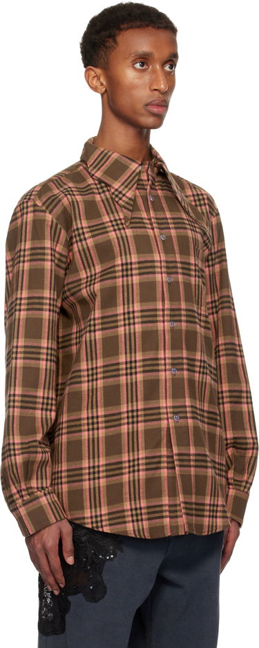 Košeľa Collina Strada Collina Strada Plaid Button Shirt Hnedá | XX3063, 1