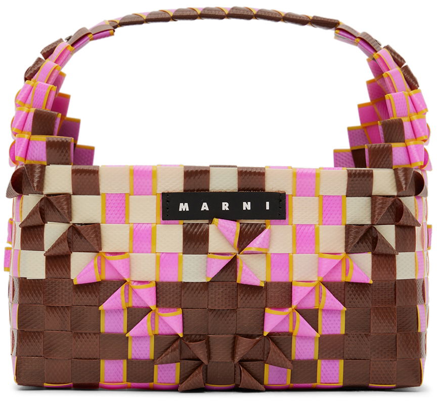 Tote bag Marni Marni Kids Woven Rainbow Tote Ružová | M00815-M00IW, 0