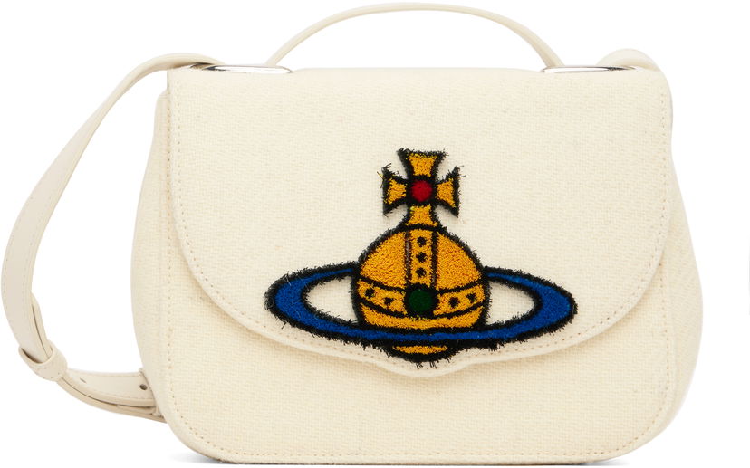 Taška cez rameno Vivienne Westwood Linda Medium Crossbody Bag Biela | 4802000PW-W00W2-