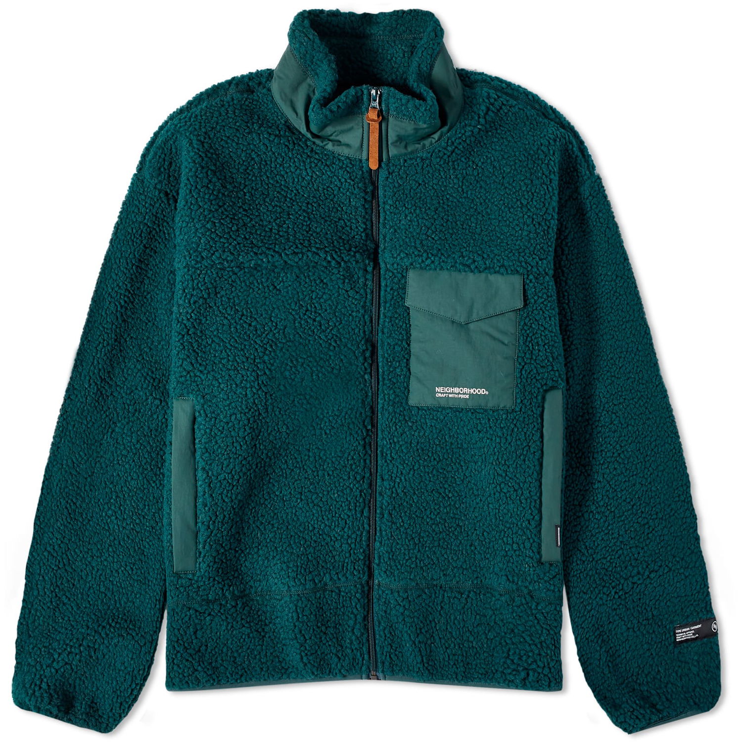 Bunda Neighborhood Boa Fleece Jacket Zelené | 232SZNH-JKM05-GR, 0