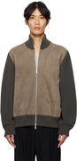 Ferragamo Suede and Knit Panel Jacket
