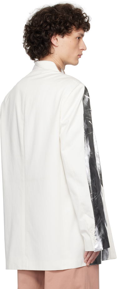 Bunda Dries Van Noten Dries Van Noten Double-Breasted Blazer Metalická | 251-020438-1522, 2