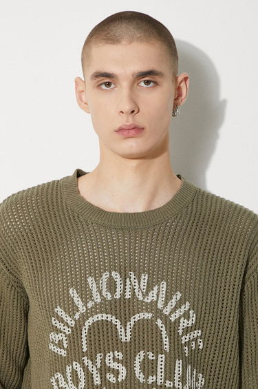 Sveter BILLIONAIRE BOYS CLUB Billionaire Boys Club Heart & Mind Stencil Logo Jumper Zelené | B24224, 4