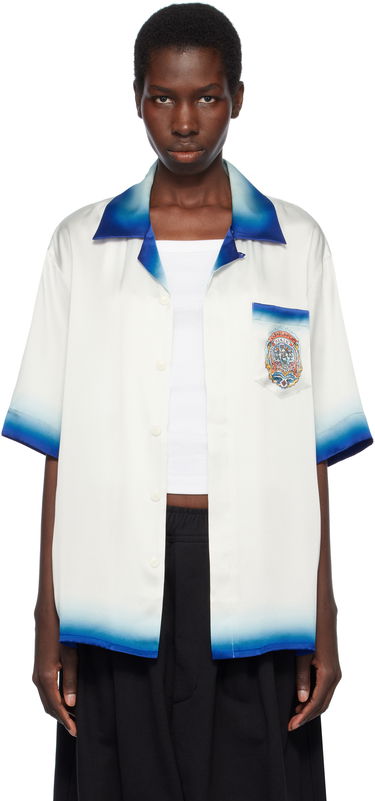 Košeľa Casablanca Casablanca Casa Way Skate Short Sleeve Silk Shirt Biela | U-WS25-SH-003-03, 0