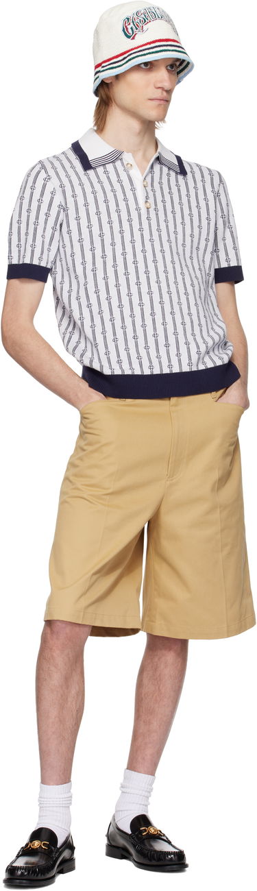 Polo tričko Casablanca Casablanca Monogram Knit Polo Biela | MS25-KW-895-01, 3