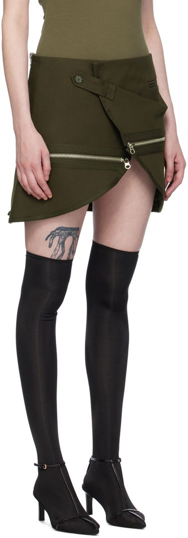 Sukňa Courrèges Courrèges Asymmetrical Zippered Miniskirt Zelené | 224CJU166CO0117, 1