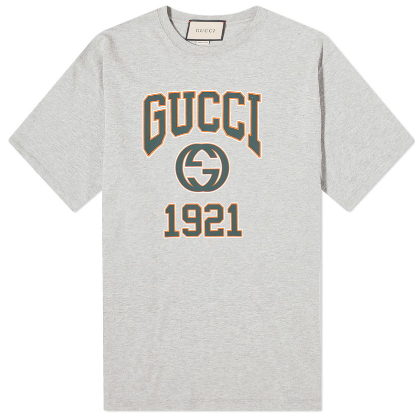 Tričko Gucci Interlocking GG College Logo T-Shirt Šedá | 771758-XJGA5-1230