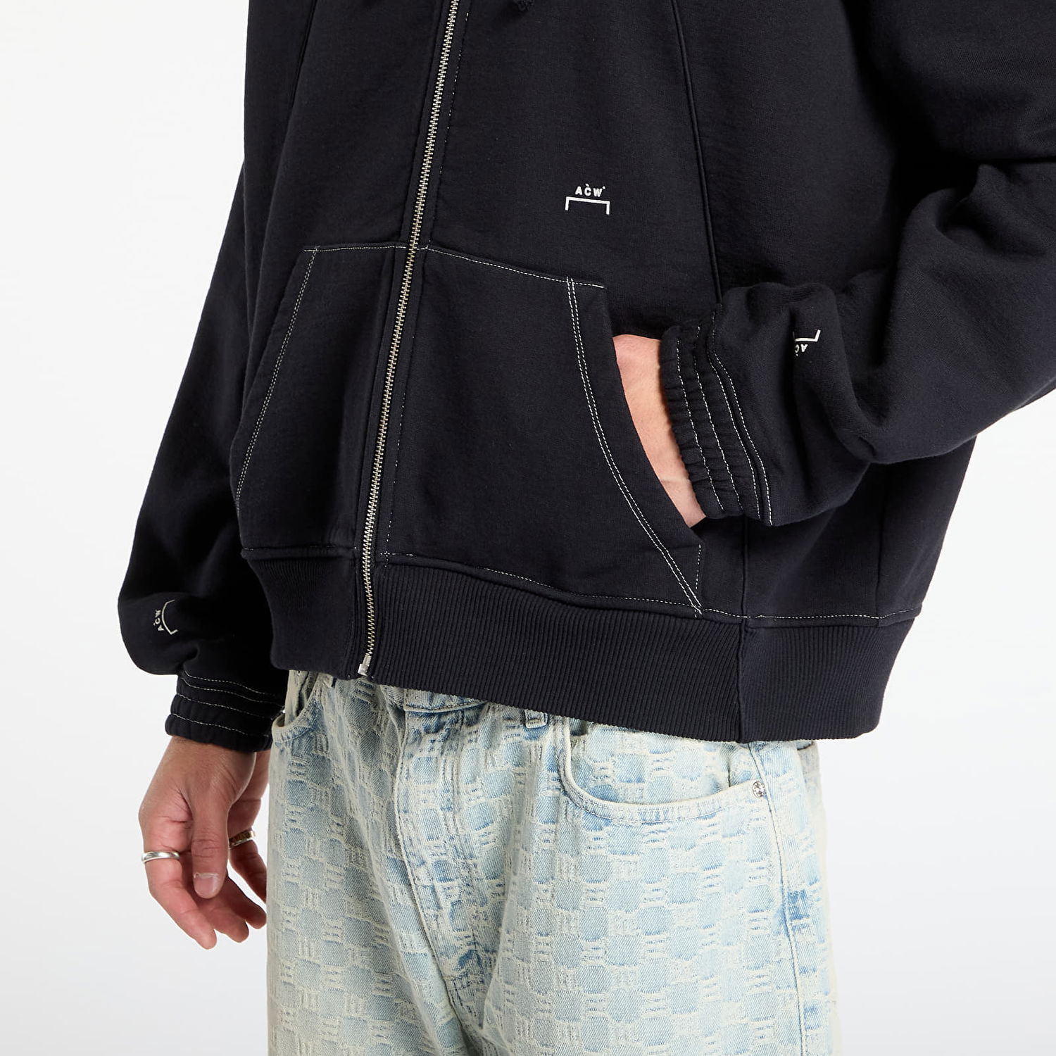 Mikina A-COLD-WALL* Millbank Zip Hoodie Čierna | ACWMW232 Black, 1