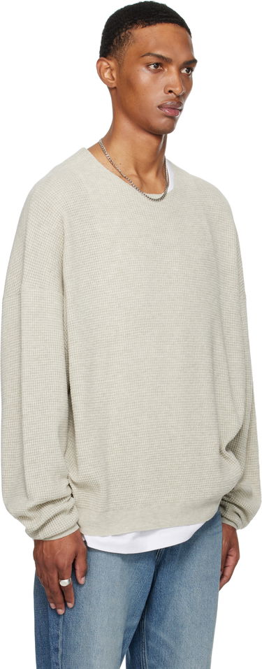 Mikina Fear of God Fear of God ESSENTIALS Waffle Long Sleeve Crewneck Sweatshirt Šedá | 192SP256162F, 1