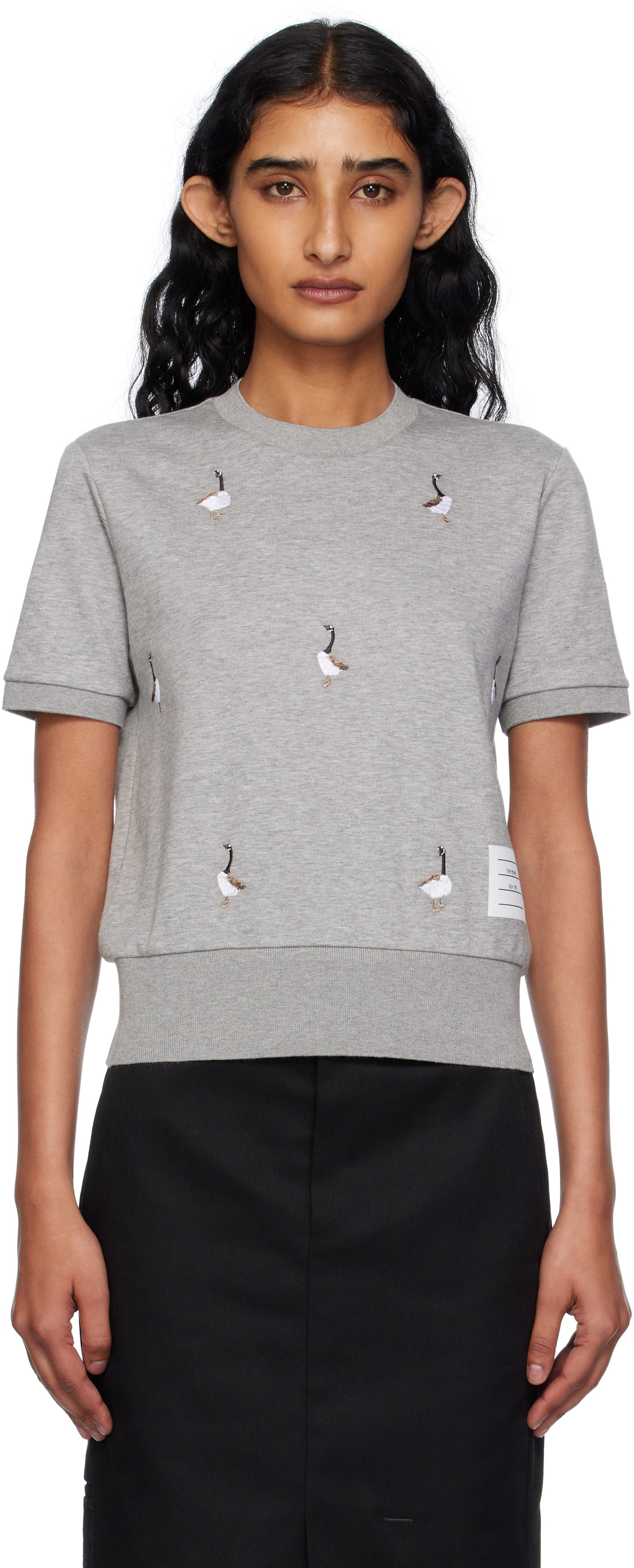 Tričko Thom Browne Thom Browne Cotton Milano Geese T-shirt Šedá | FJS216E-J0055, 0