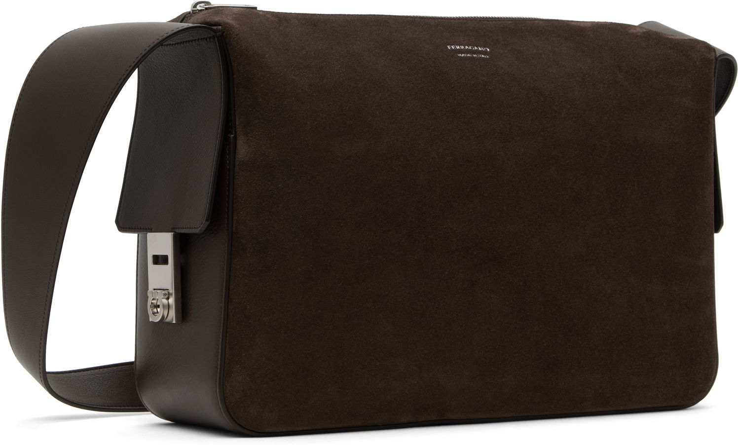 Taška cez rameno FERRAGAMO Ferragamo 'Gancini' Buckles Messenger Bag Hnedá | 784029, 1