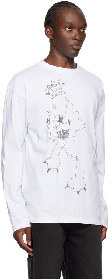 Tričko We11done Monster Graphic Long Sleeve T-Shirt Biela | WD-TT2-24-747-U-WH, 1