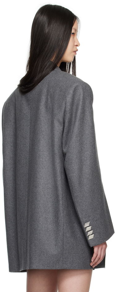 Kabáty The Attico Attico Peaked Lapel Blazer Šedá | 248WCG65 W055, 2