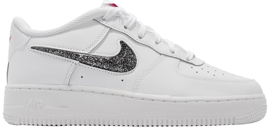  Nike Air Force 1 Low LV8 White Metallic Silver Dc9651 100,  White, 6 US