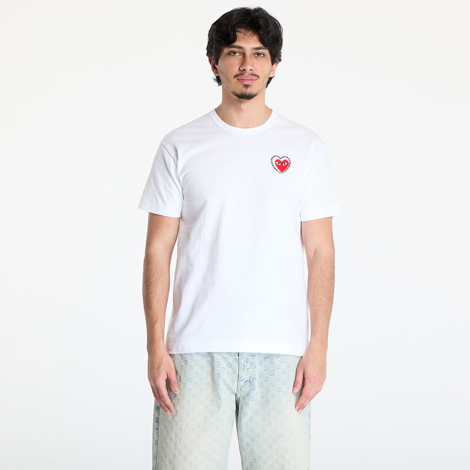 Tričko Comme des Garçons Comme des Garçons PLAY Emblem x Metalstone T-Shirt Biela | AX-T802 WHITExRED, 0