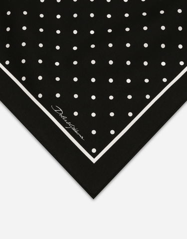 Šál Dolce & Gabbana Silk Twill Polka Dot Scarf Čierna | FN093RGDCLAHN5GD, 3