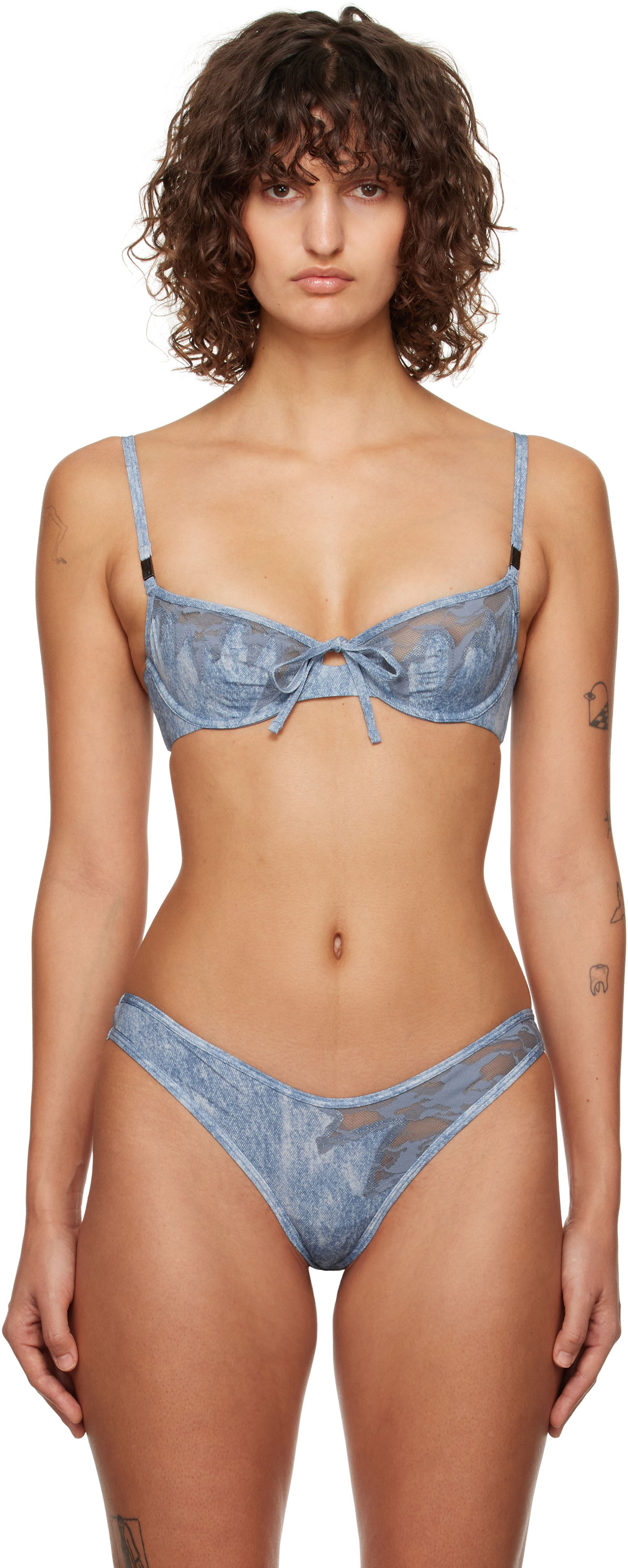 Podprsenka Diesel Balconette-Lace Bra Modrá | A15637 0LKBU, 0