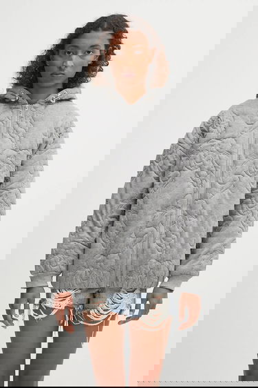 Bunda Fiorucci Fiorucci Kissing Angels Quilted Oversize Jacket Šedá | W02FPSHO092CJ05GY01, 0