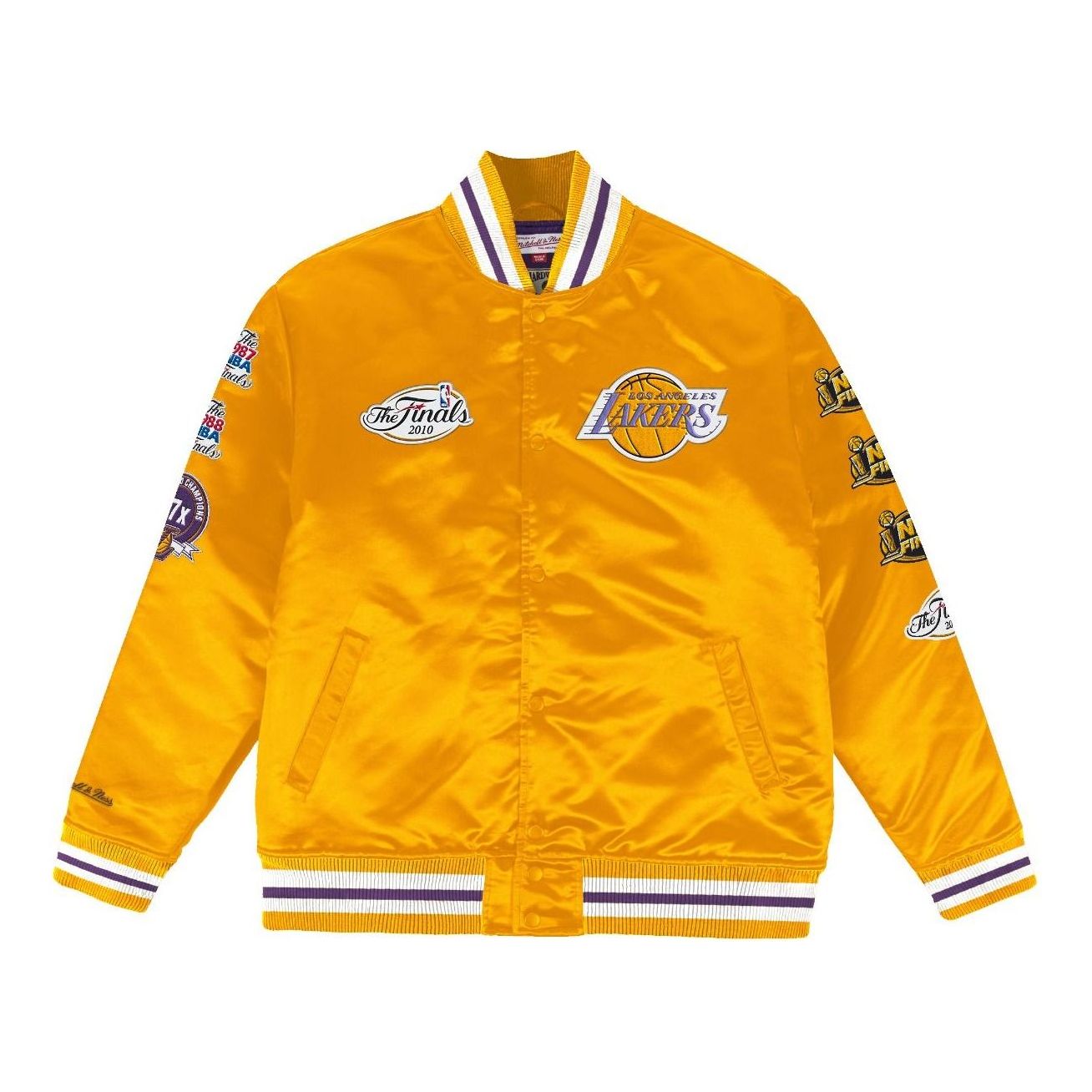 Bomber bunda Mitchell & Ness NBA Champ City Satin Jacket Los Angeles Lakers Žltá | OJBF3232-LALYYPPPGOLD, 0