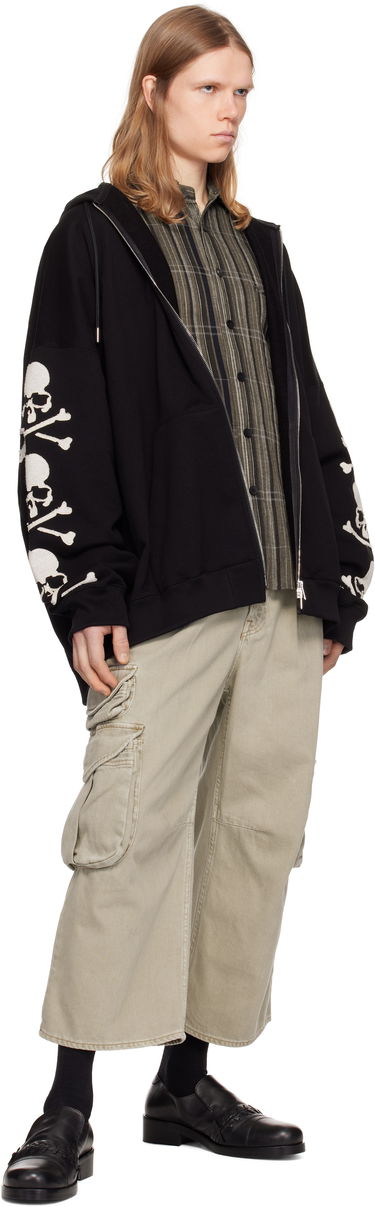 Mikina Mastermind WORLD Mastermind World Oversized Skull Crossbones Zip Hoodie Čierna | MW25S14-SW026-015, 3