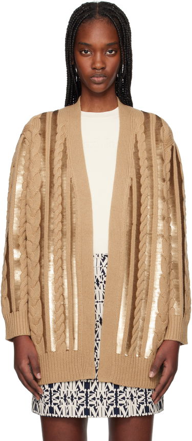 Sveter Max Mara Max Mara Cable Knit Sequin Cardigan Hnedá | 2511341011675, 0