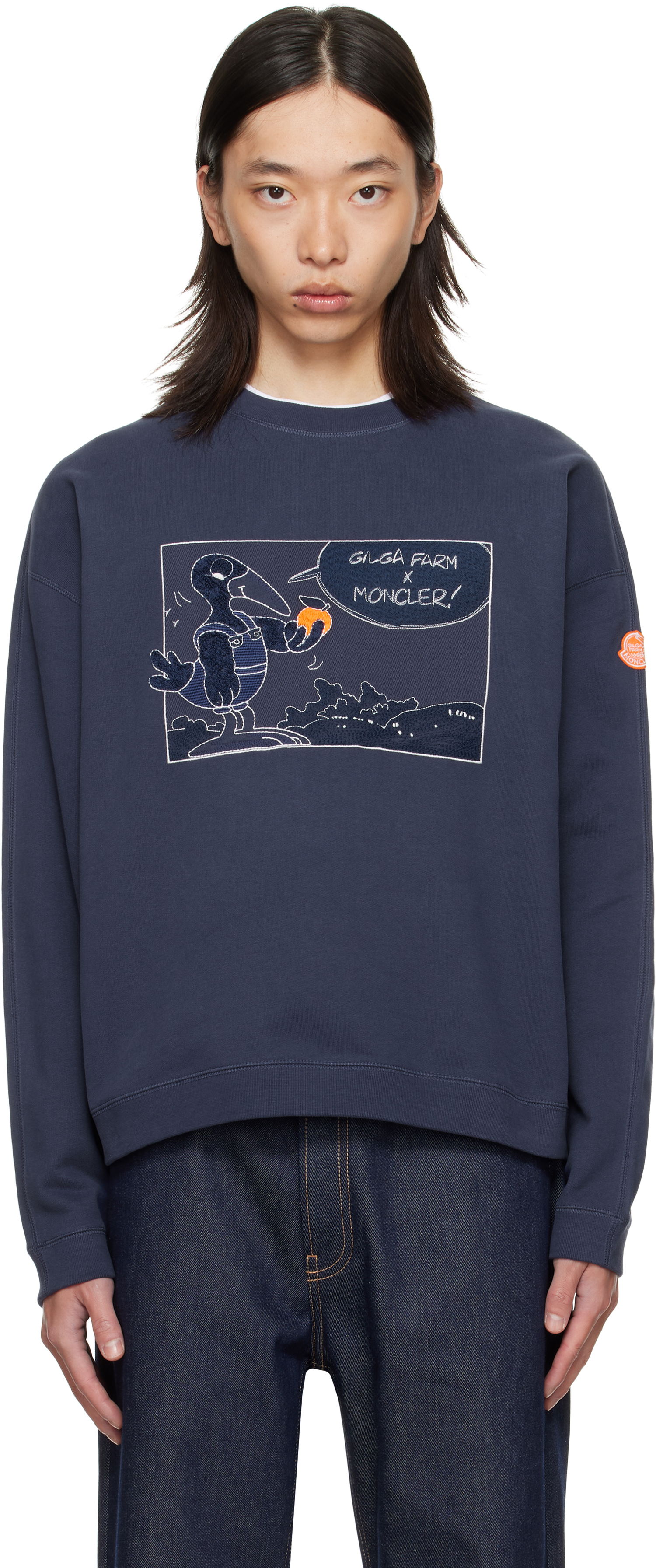 Mikina Moncler Moncler Genius x Gilga Farm Cotton Sweatshirt Navy | K24028G0000289AUJ, 0