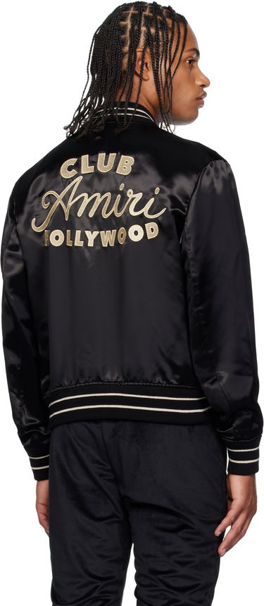 Bomber bunda AMIRI Amiri 'Club Amiri' Satin Bomber Jacket Čierna | AMOUBB1056, 2