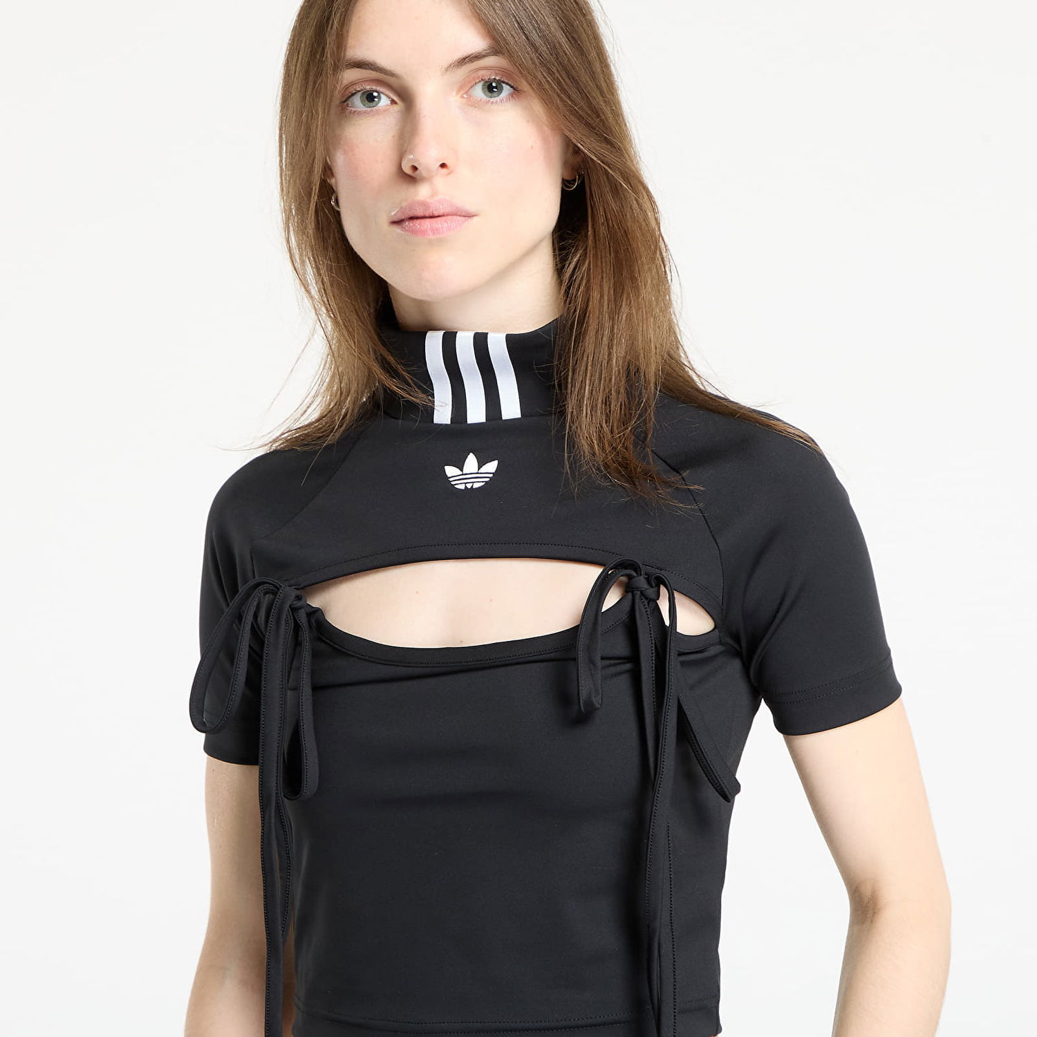 Crop Top adidas Performance Cutout Tie Detail Crop Top Čierna | JX2537, 1