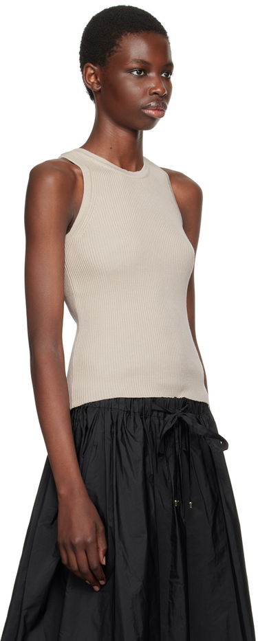 Tielko Max Mara Ribbed Knit Tank Top Béžová | 2429366081600, 1