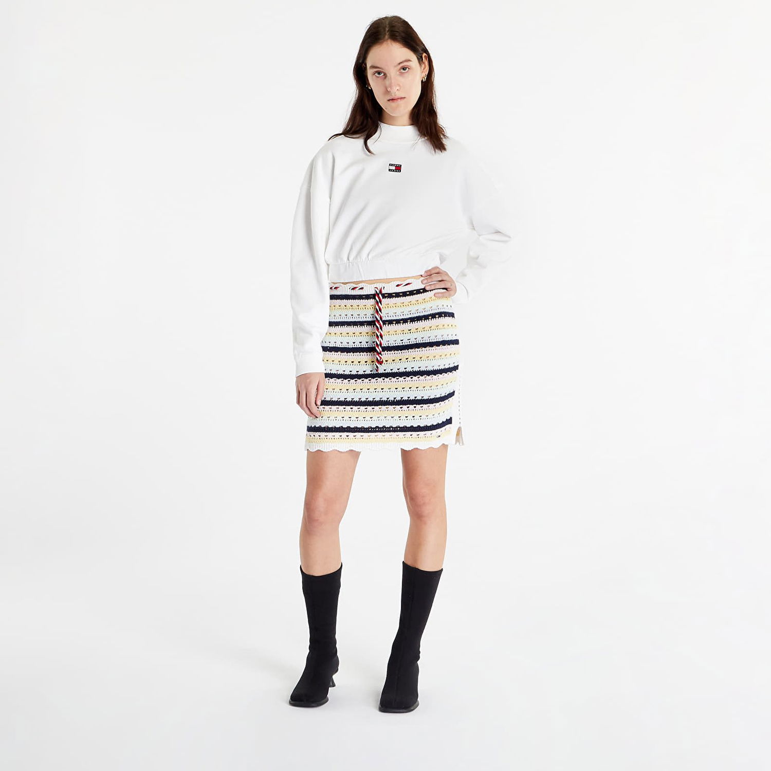 Sukňa Tommy Hilfiger Summer Crochet Skirt Biela | DW0DW15393 ZHO, 1