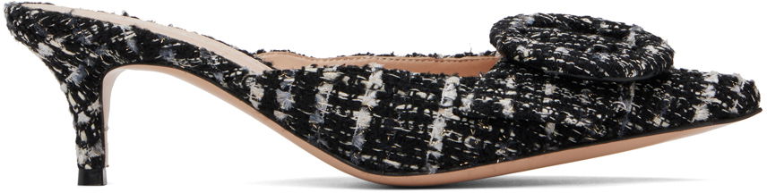 Tenisky a topánky Gianvito Rossi Portofino 55 Tweed Buckle Mules Čierna | G93006-55RIC-BCL, 0