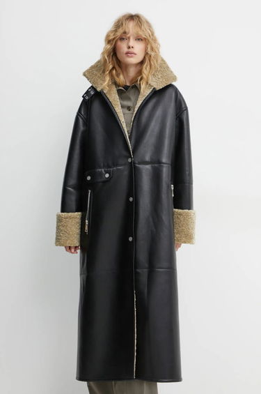 Kabáty Nanushka LIESEL Black Leather Coat Čierna | NW24FWOW38370, 3