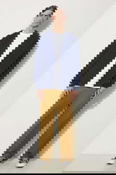 Sveter MAISON KITSUNÉ Neil Barrett Bold Fox Head Patch Comfort Ribbed Cardigan Navy | MM00506KT1098, 1