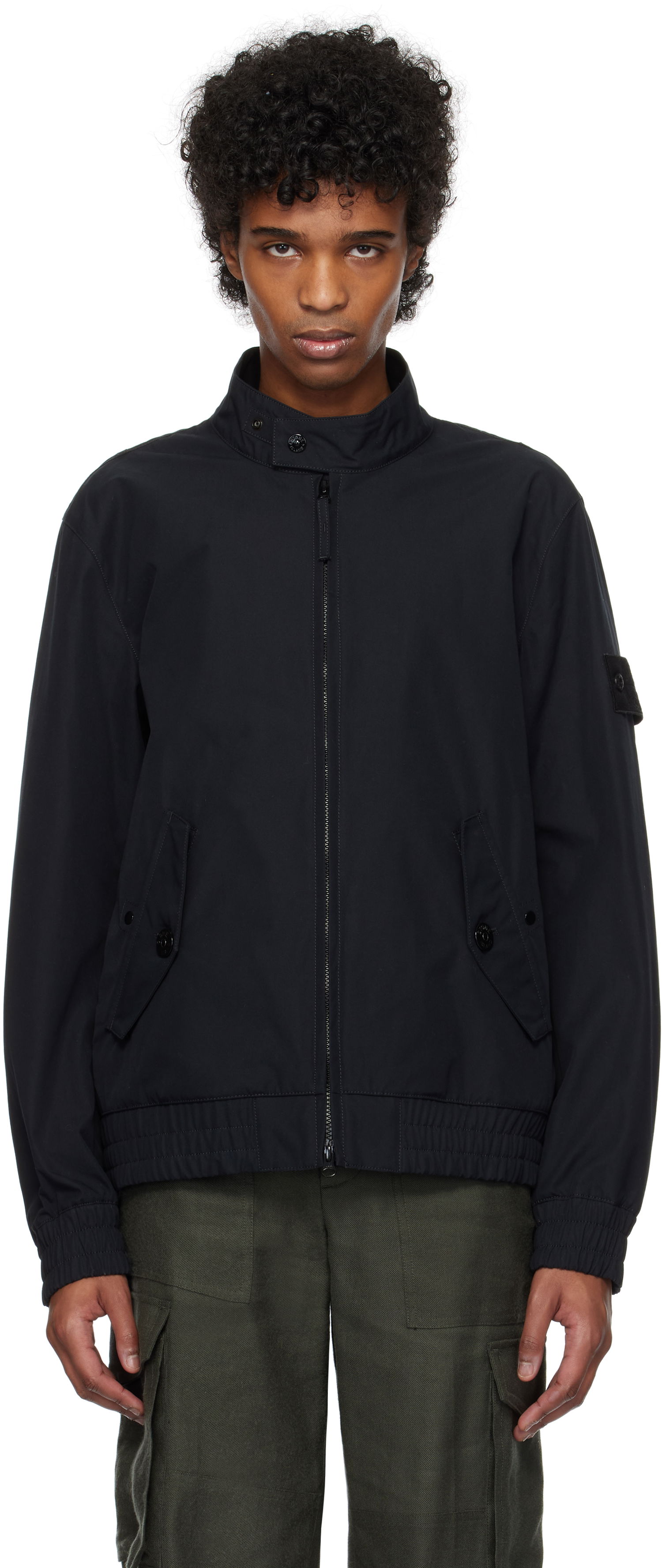 Bomber bunda Stone Island Stone Island Weatherproof Canvas Bomber Jacket Čierna | K1S15 4100026 S00F1, 0