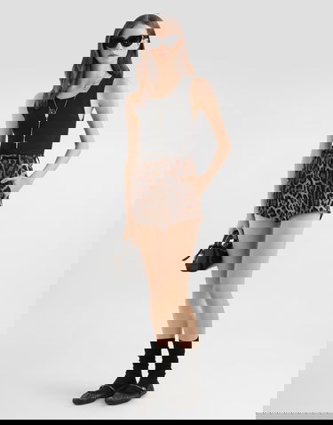 Tielko Dolce & Gabbana Ribbed Tank Top With Dg Embroidery And Rhinestones Čierna | F8V40ZGDDL8N0000, 1