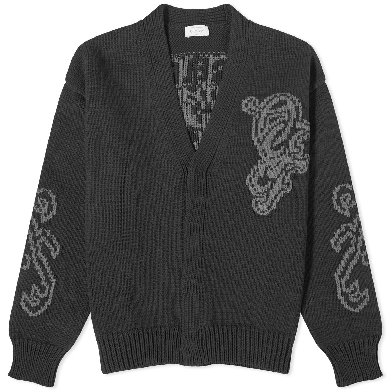 Sveter Off-White Logo Chunky Cardigan Čierna | OMHB027S24KNI0011009, 0
