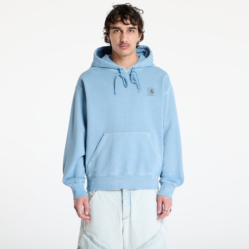 Mikina Carhartt WIP Hooded Nelson Sweatshirt Garment Dyed Modrá | I029963.2PAGD