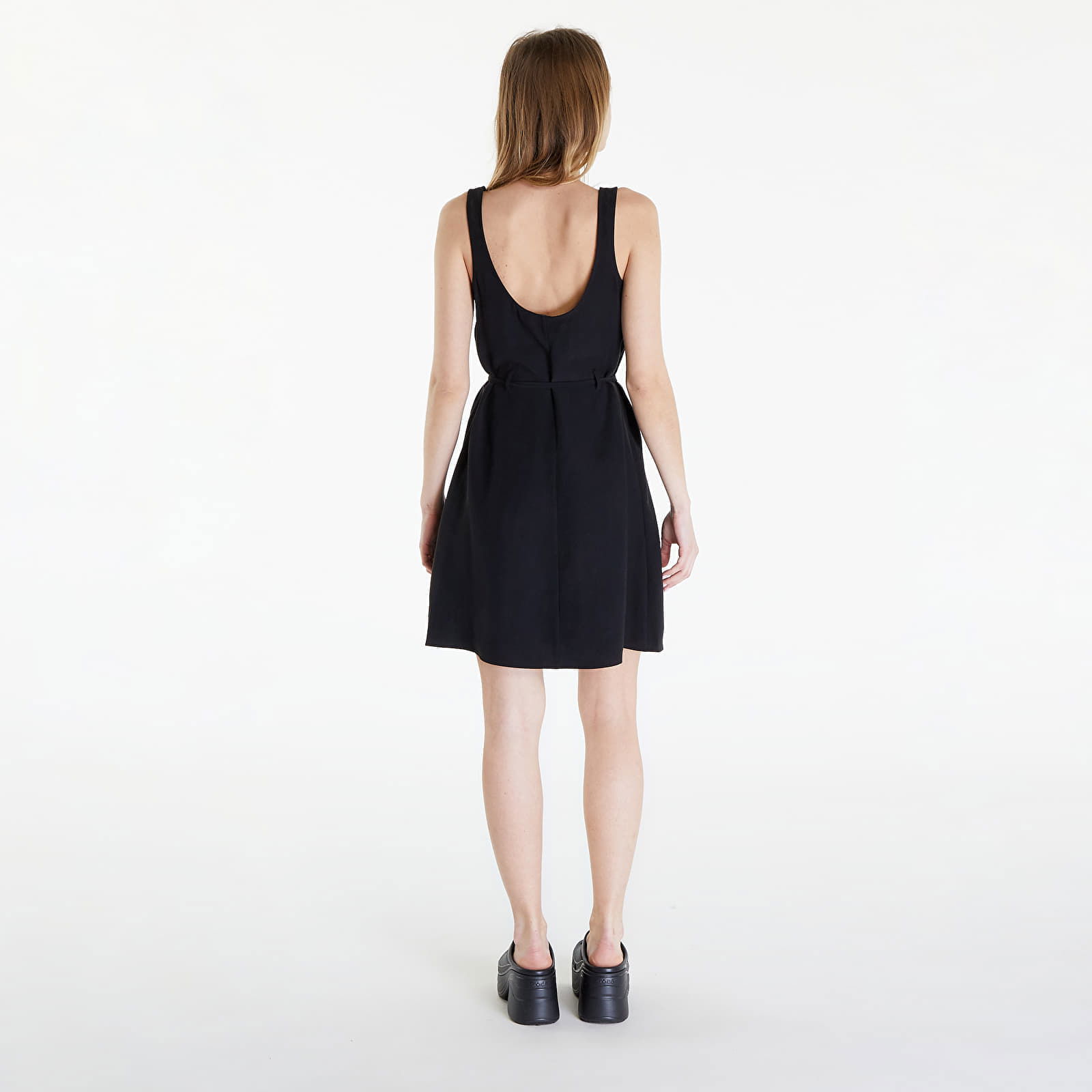 Jeans Tie Waisted Day Dress Black