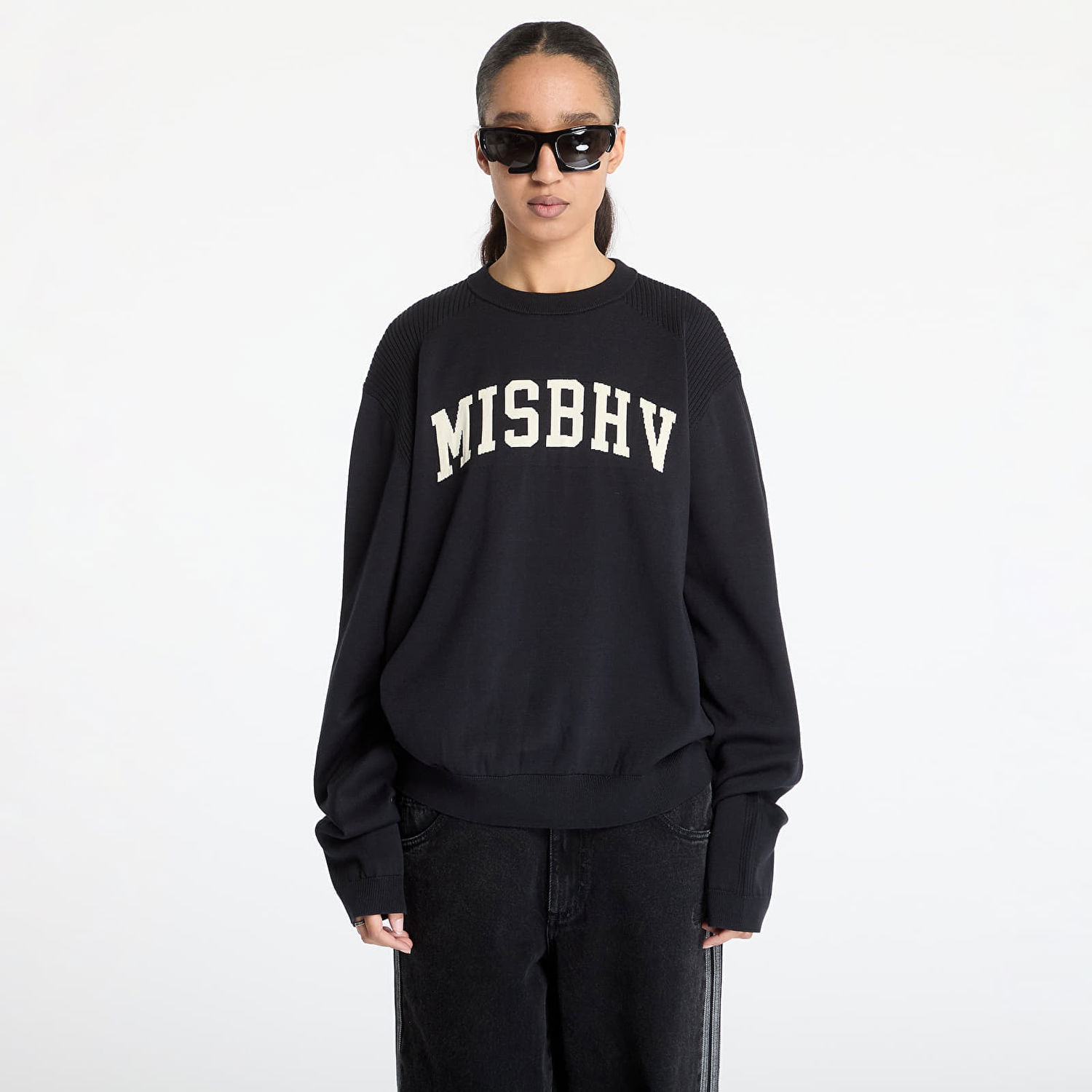 Sveter MISBHV MISBHV Knitted Varsity Crewneck Sweatshirt Čierna | 250M701, 0