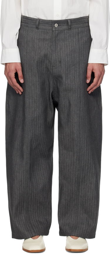 Nohavice sage NATION SAGE NATION Welt Striped Trousers Šedá | S083 WELT TROUSER DENIM, 0