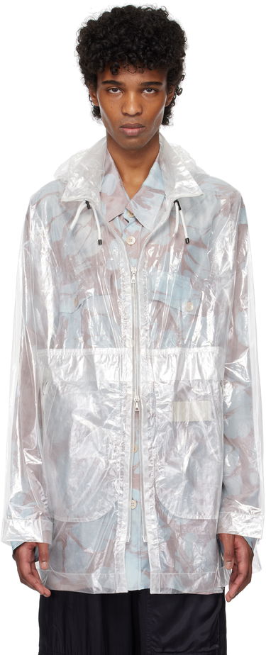 Vetrovka Dries Van Noten Dries Van Noten Transparent Nylon Hooded Jacket Biela | 251-020553-1257, 0