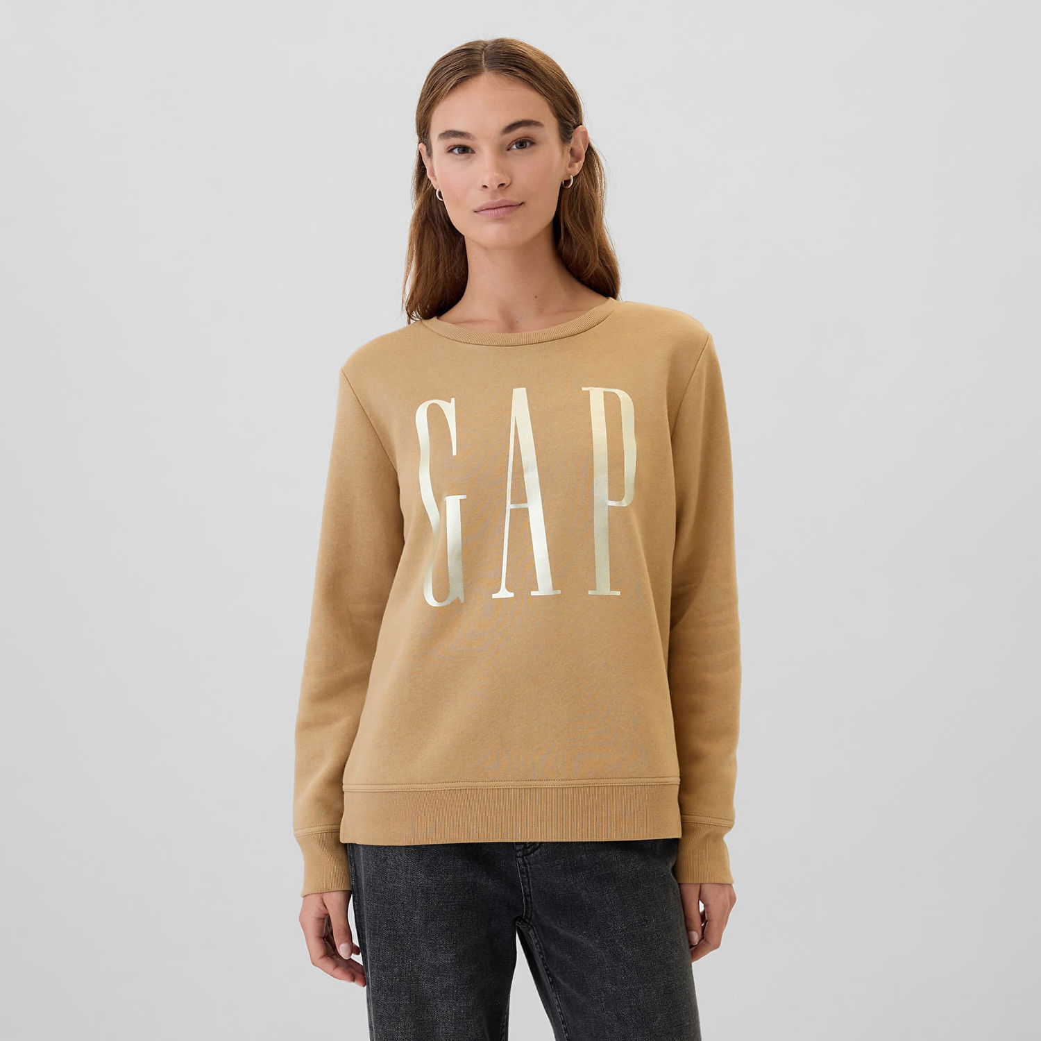 Mikina GAP Sweatshirt Logo Sweatshirt Mojave S Béžová | 540907-07, 0