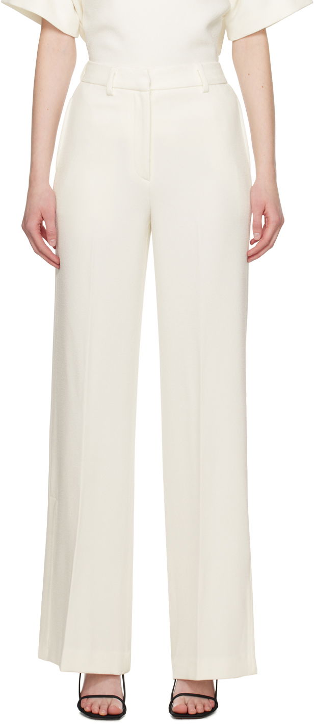 Nohavice Anine Bing ANINE BING Women's Lyra High-Rise Wide-Leg Dress Pants Biela | A-03-3275-100